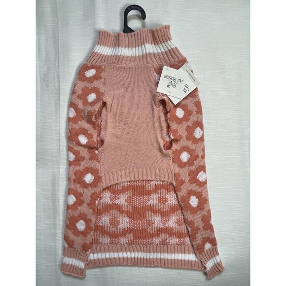 Pet Posse Pink Flower Harness Hole Pull On Sweater Sz XL New - Picture 3 of 5